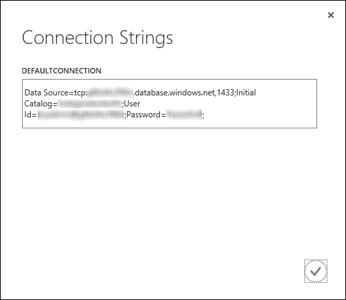 Connection String in Azure Management Portal