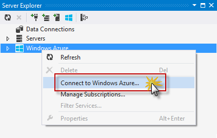 Connect to Windows Azure