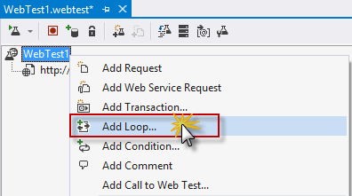 Adding a loop to WebTest1