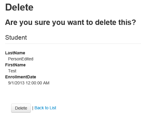 delete student