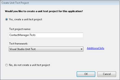 The New Project dialog box