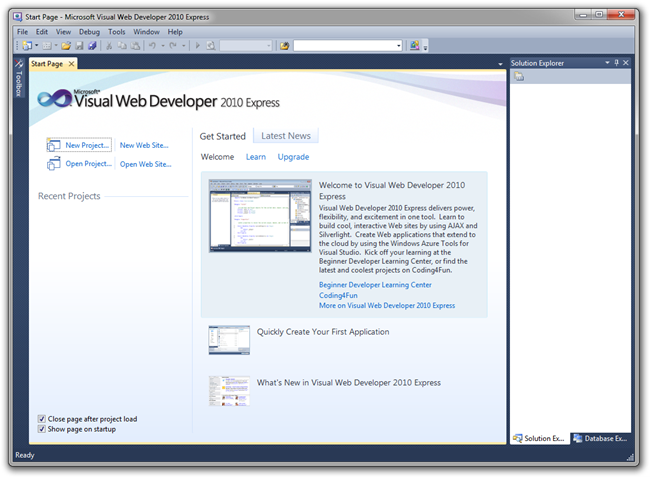 Microsoft Visual Web Developer 2010 Express