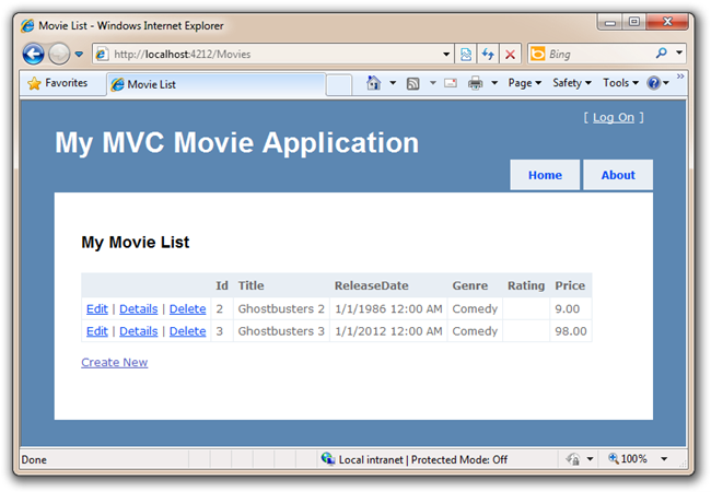 Movie List - Windows Internet Explorer