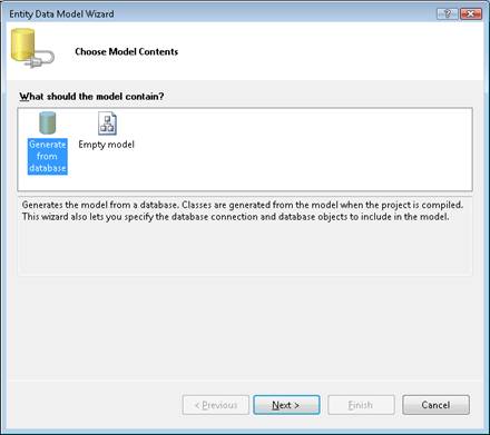 The New Project dialog box