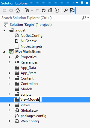 ViewModels folder in Solution Explorer