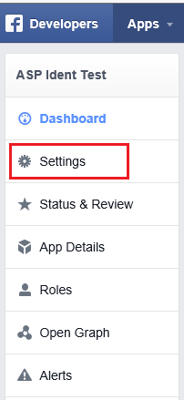 Facebook Developer’s menu bar