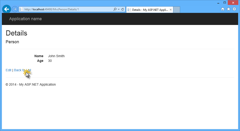 Person’s details view