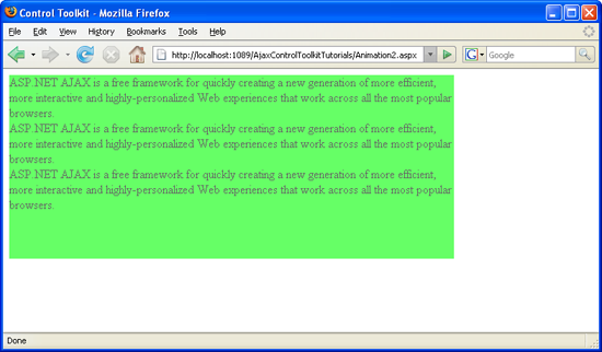 The panel is fading out and resizing (including its content, thanks to the browser???s rendering engine)