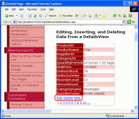 Configure the DetailsView to Support Editing, Inserting, and Deleting