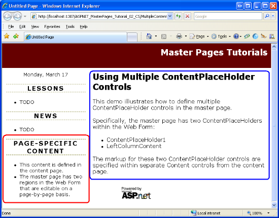 The Left Column Now Includes Page-Specific Content Beneath the News Section