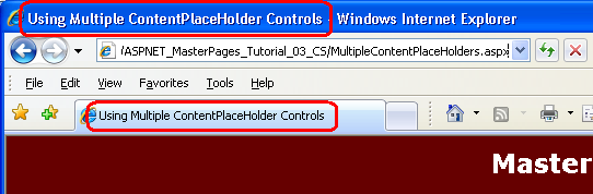 The MultipleContentPlaceHolders.aspx Page’s Title is Pulled from the Site Map