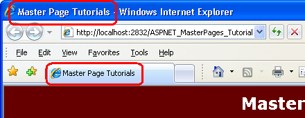 The Browser’s Title Bar Now Shows “Master Page Tutorials” Instead of “Untitled Page”