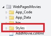 Naming the new folder ‘Styles’