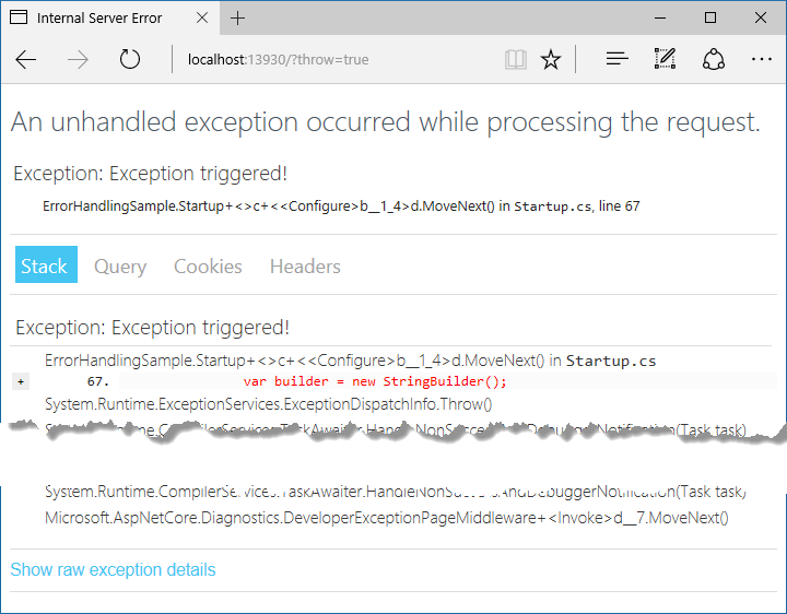 Stack trace