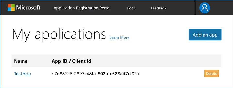 Microsoft Developer Portal open in Microsoft Edge