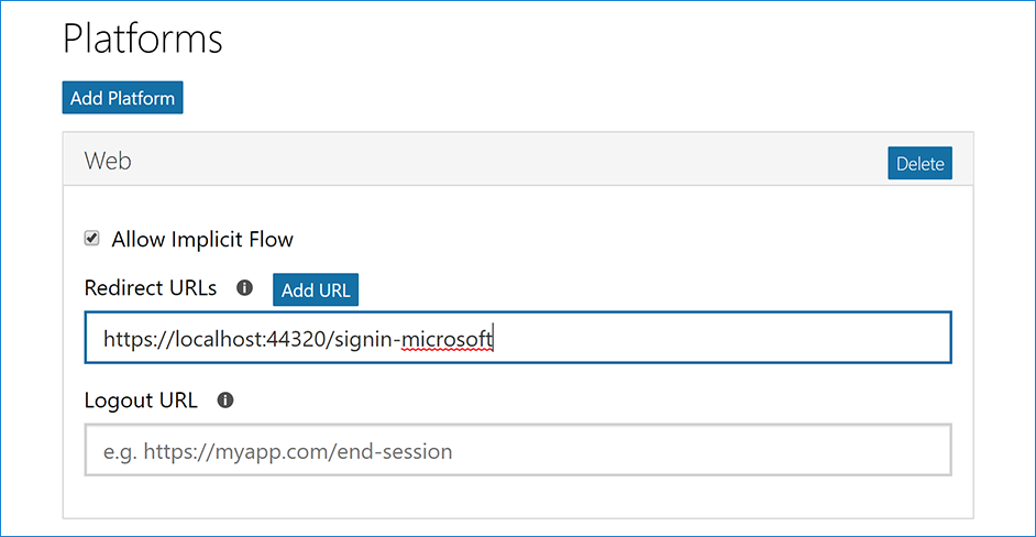 Web Platform section